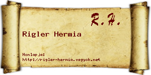 Rigler Hermia névjegykártya